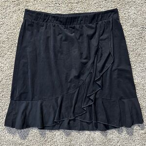 Charlotte Russe Black Faux Suede Ruffle Mini Skirt
